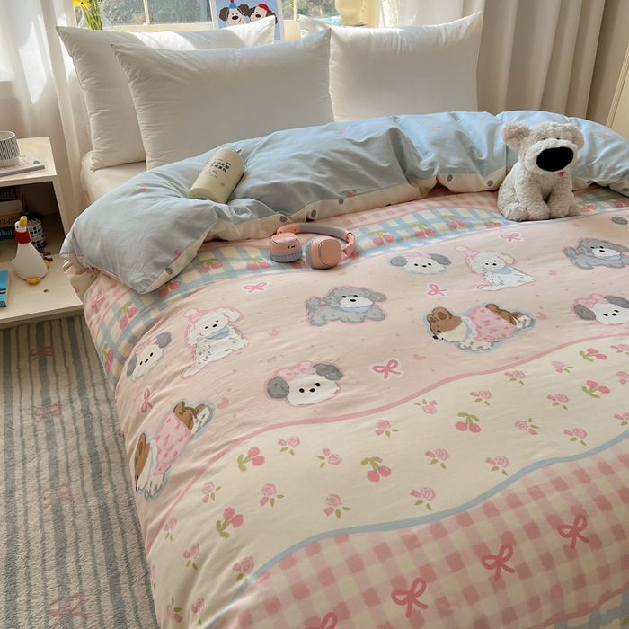 91家纺网 家纺一手货源 找家纺 六巷胡同 2025新款40s13070全棉纯棉卡通单品系列被套单件-单被套 洋气柯基崽