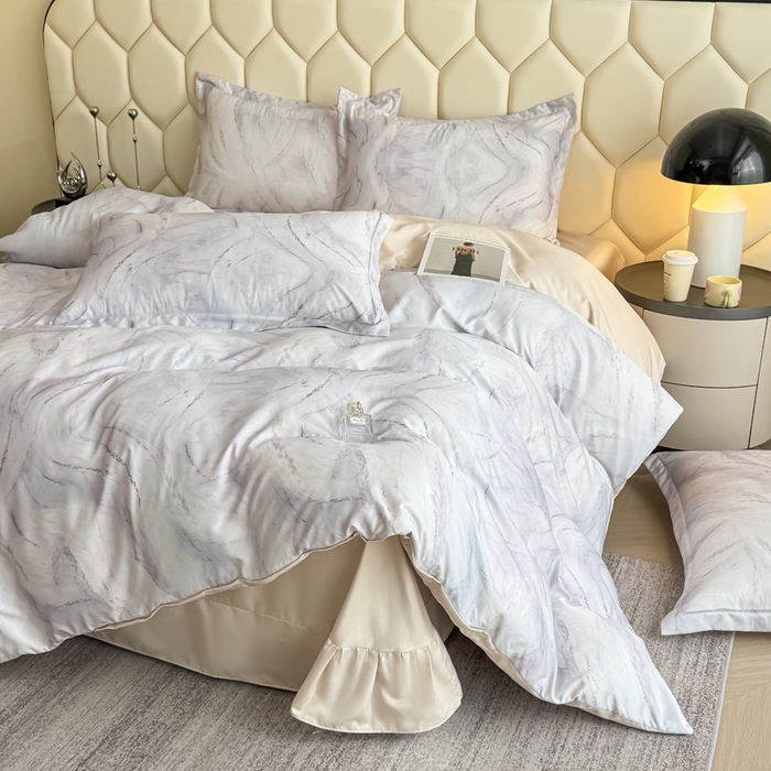 91家纺网 家纺一手货源 找家纺 优纤家纺 2025新款水洗真丝四件套 高定风华