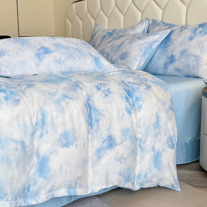 91家纺网 家纺一手货源 找家纺 优纤家纺 2025新款水洗真丝四件套 流满时光