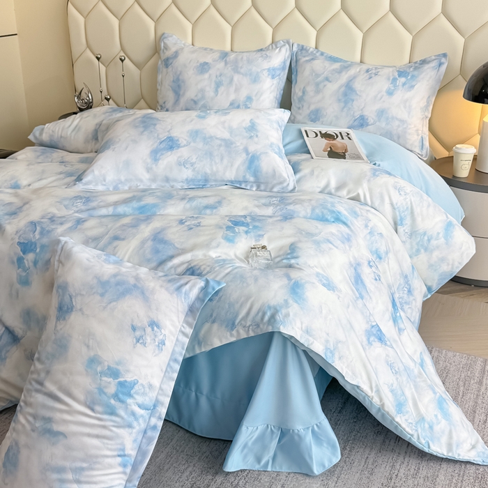 91家纺网 家纺一手货源 找家纺 优纤家纺 2025新款水洗真丝四件套 流满时光