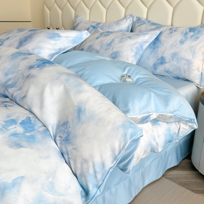 91家纺网 家纺一手货源 找家纺 优纤家纺 2025新款水洗真丝四件套 流满时光