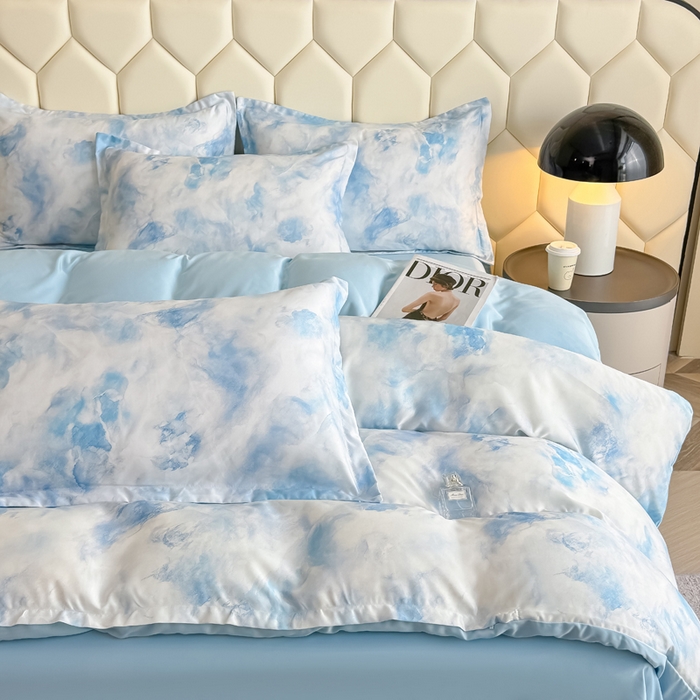 91家纺网 家纺一手货源 找家纺 优纤家纺 2025新款水洗真丝四件套 流满时光