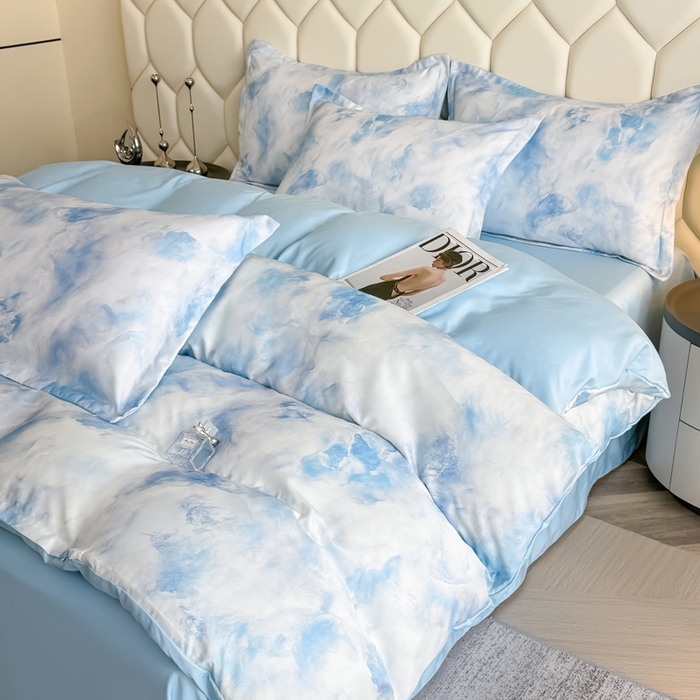 91家纺网 家纺一手货源 找家纺 优纤家纺 2025新款水洗真丝四件套 流满时光