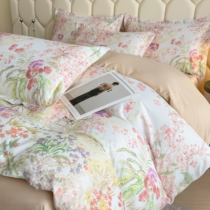 91家纺网 家纺一手货源 找家纺 优纤家纺 2025新款水洗真丝四件套 绮梦