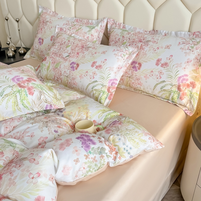 91家纺网 家纺一手货源 找家纺 优纤家纺 2025新款水洗真丝四件套 绮梦