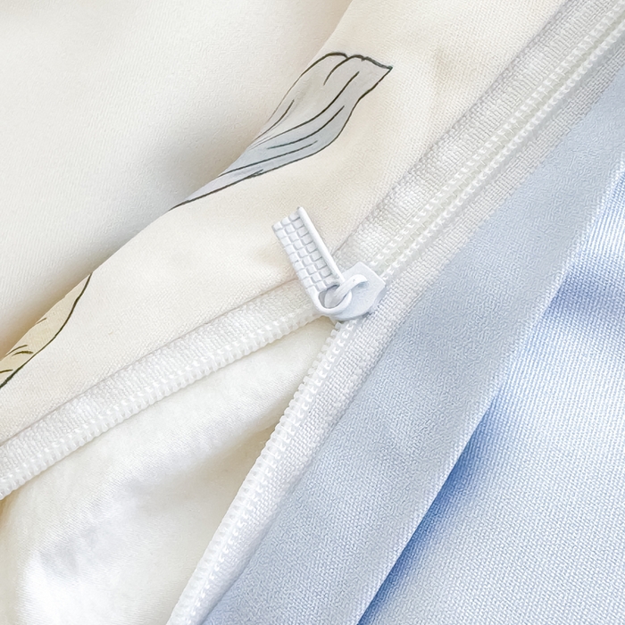 91家纺网 家纺一手货源 找家纺 优纤家纺 2025新款水洗真丝四件套 小兰花