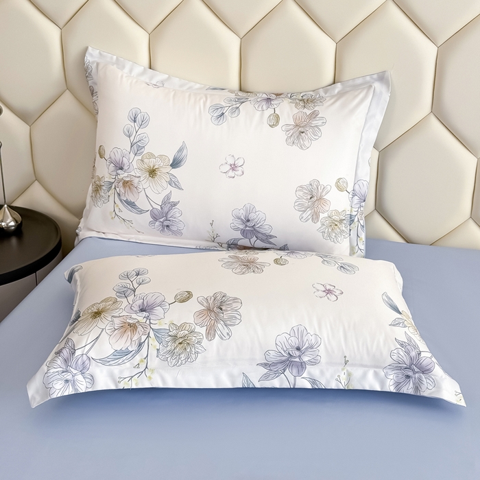 91家纺网 家纺一手货源 找家纺 优纤家纺 2025新款水洗真丝四件套 小兰花