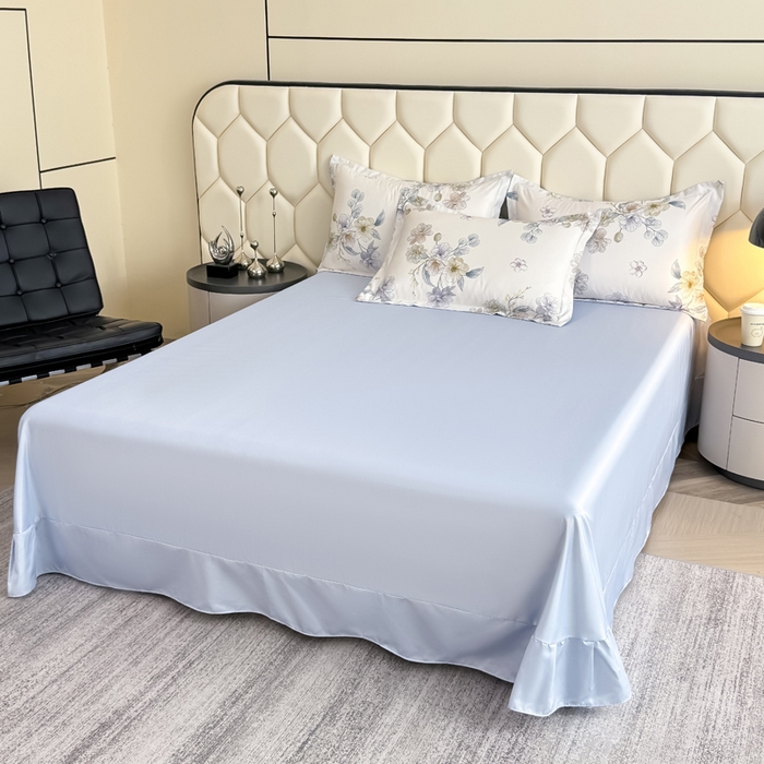 91家纺网 家纺一手货源 找家纺 优纤家纺 2025新款水洗真丝四件套 小兰花