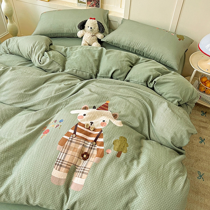 91家纺网 家纺一手货源 找家纺 （总）娜娜 2025新款A类全棉双层纱大版四件套