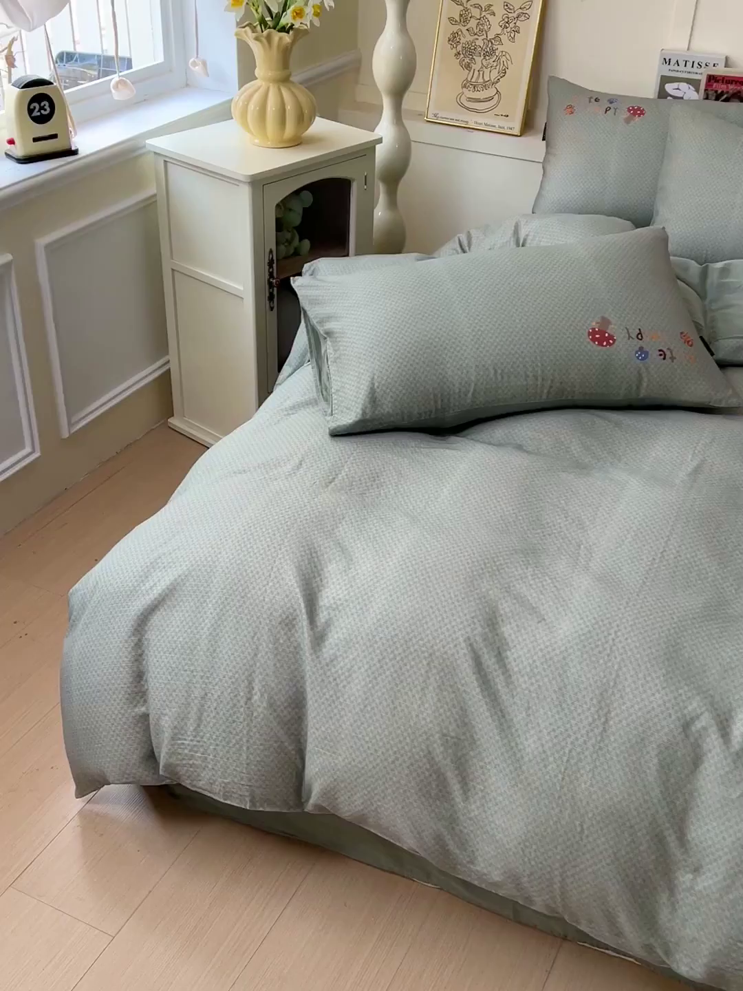 91家纺网 家纺一手货源 找家纺 娜娜 2025新款A类全棉双层纱大版四件套 公仔牛牛