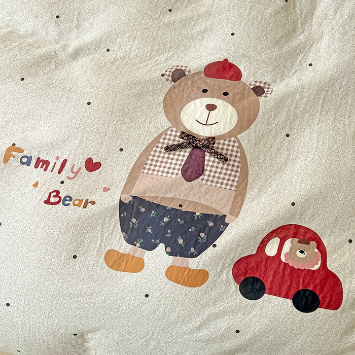 91家纺网 家纺一手货源 找家纺 娜娜 2025新款A类全棉双层纱大版四件套 酷酷熊