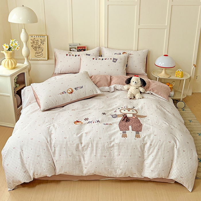 娜娜 2025新款A类全棉双层纱大版四件套 快乐鸡仔