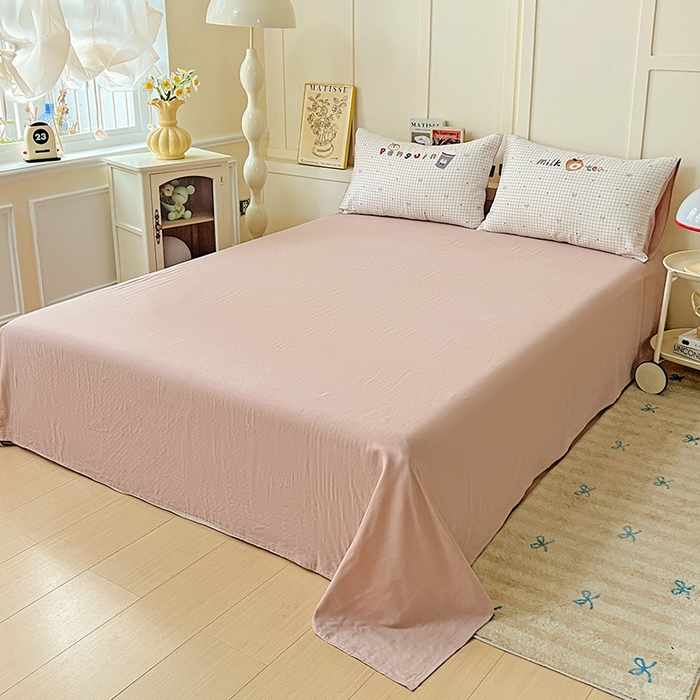 91家纺网 家纺一手货源 找家纺 娜娜 2025新款A类全棉双层纱大版四件套 快乐鸡仔