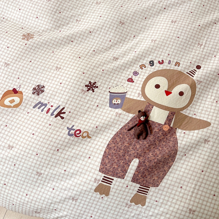 91家纺网 家纺一手货源 找家纺 娜娜 2025新款A类全棉双层纱大版四件套 快乐鸡仔