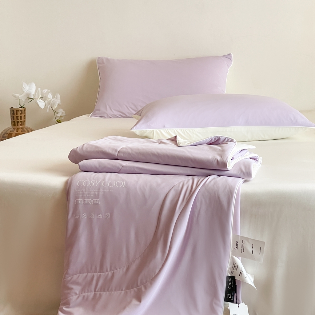 91家纺网 家纺一手货源 找家纺 伟邦枕芯 2025新款星球深睡POR2控温夏凉被空调被 贝壳紫