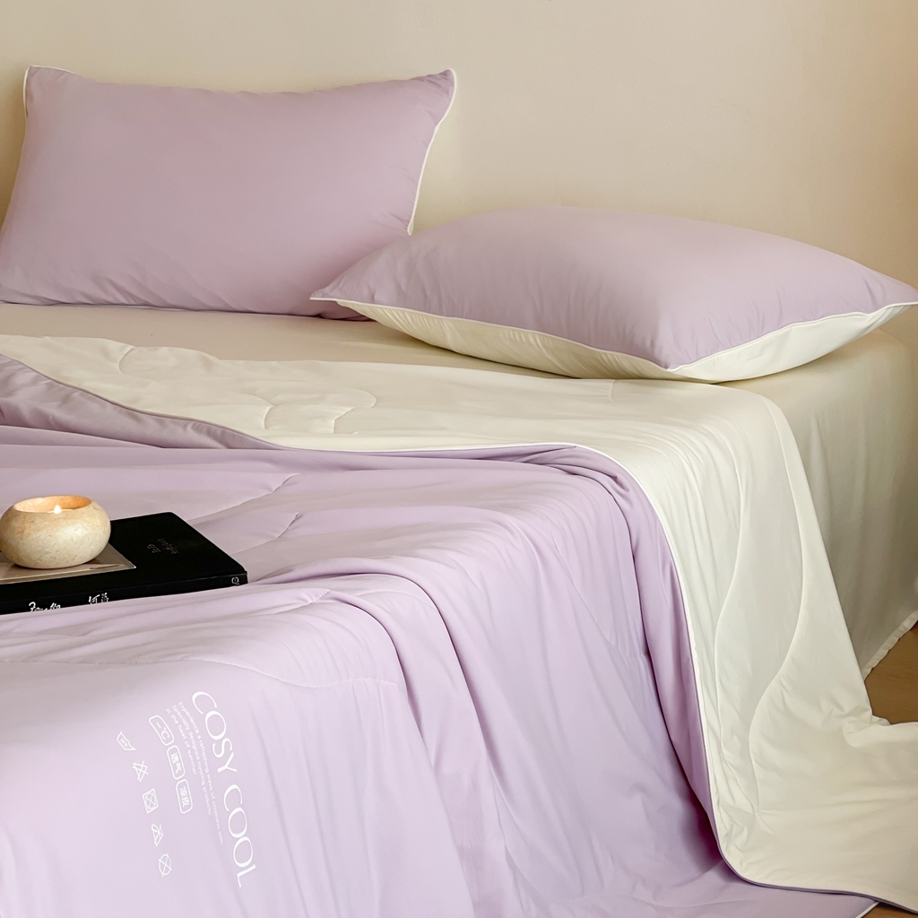 91家纺网 家纺一手货源 找家纺 伟邦枕芯 2025新款星球深睡POR2控温夏凉被空调被 贝壳紫