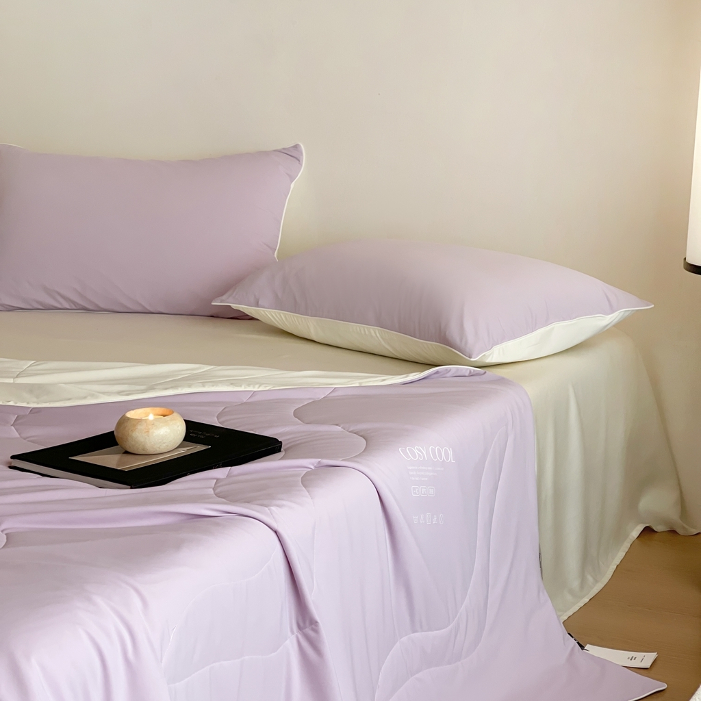 91家纺网 家纺一手货源 找家纺 伟邦枕芯 2025新款星球深睡POR2控温夏凉被空调被 贝壳紫