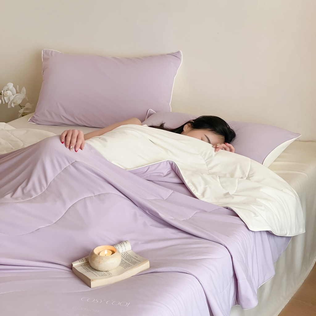 91家纺网 家纺一手货源 找家纺 伟邦枕芯 2025新款星球深睡POR2控温夏凉被空调被 贝壳紫