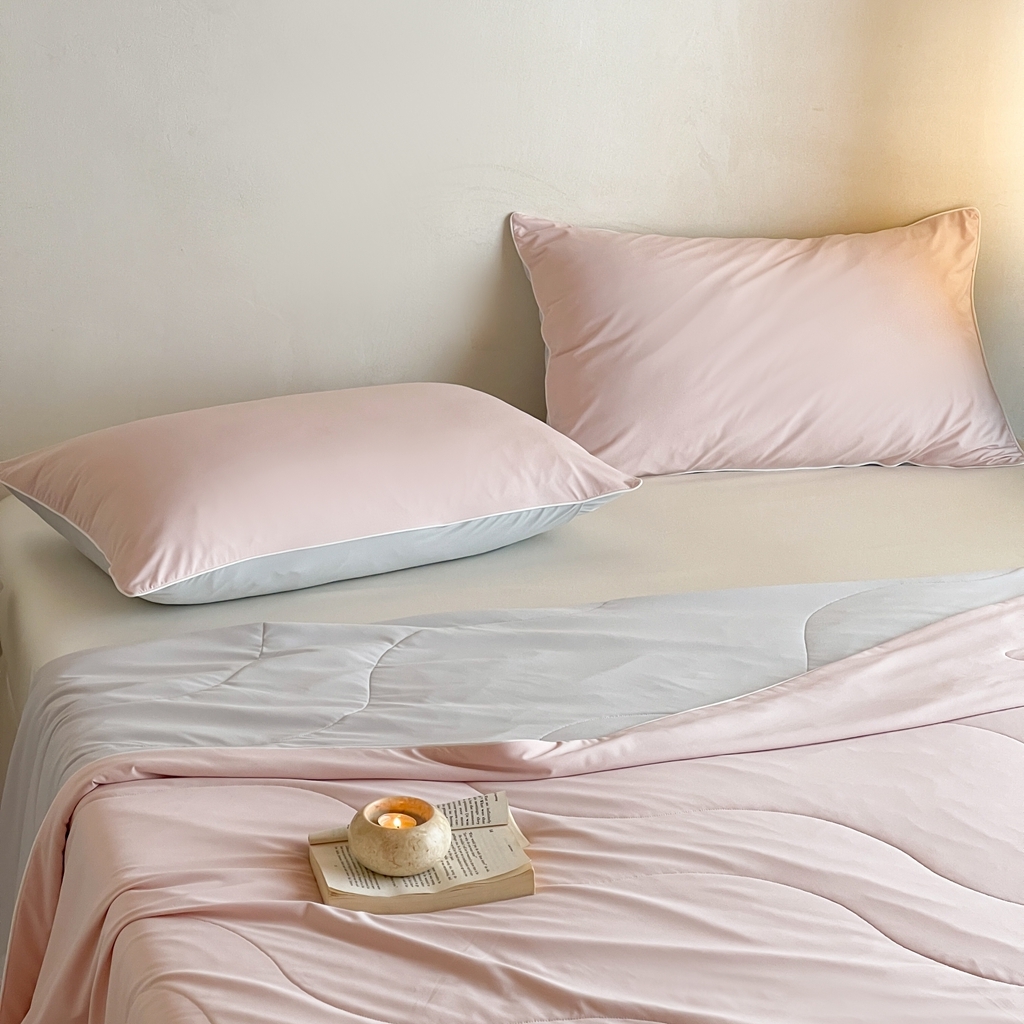 91家纺网 家纺一手货源 找家纺 伟邦枕芯 2025新款星球深睡POR2控温夏凉被空调被 珊瑚粉