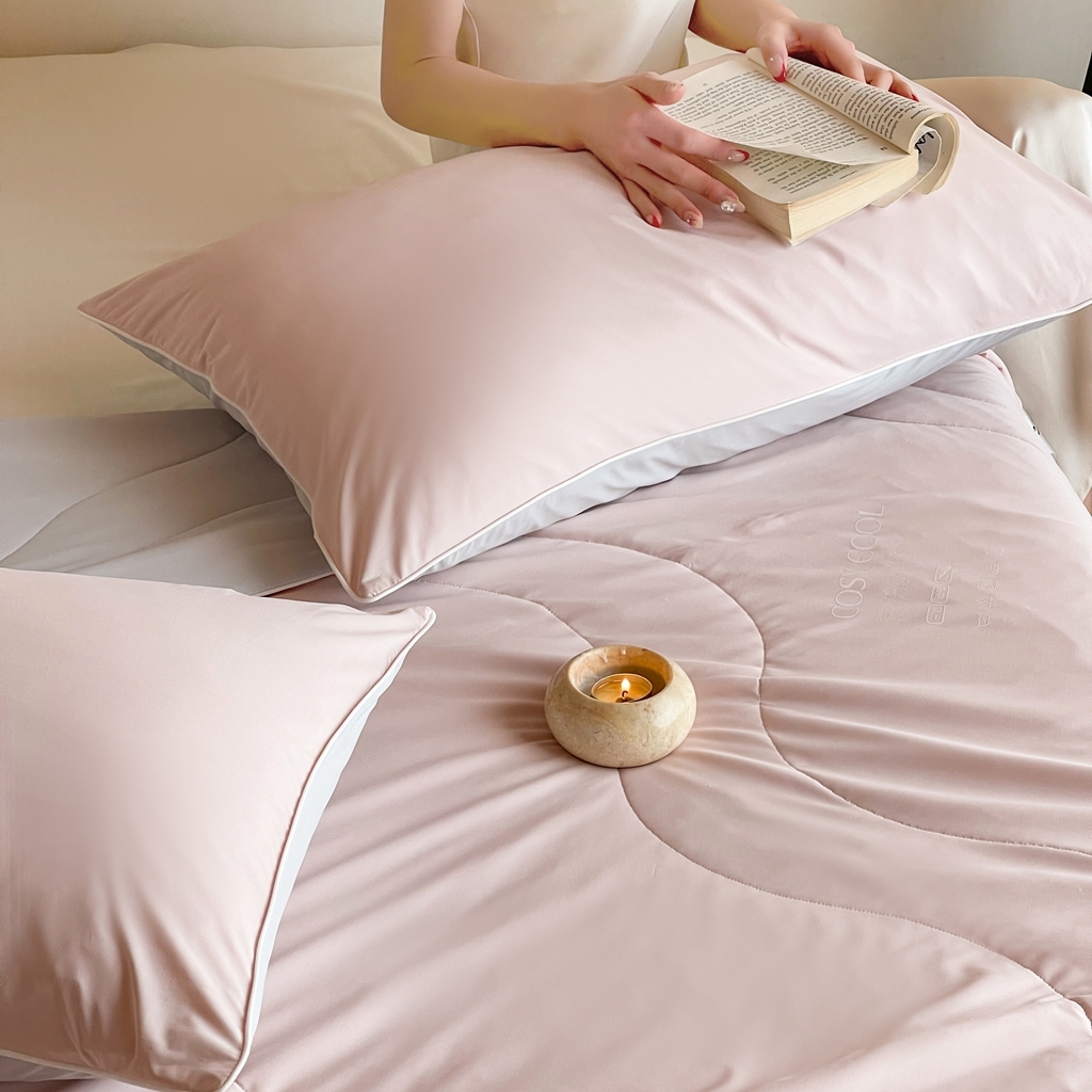 91家纺网 家纺一手货源 找家纺 伟邦枕芯 2025新款星球深睡POR2控温夏凉被空调被 珊瑚粉