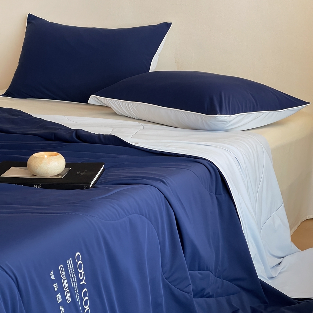 91家纺网 家纺一手货源 找家纺 伟邦枕芯 2025新款星球深睡POR2控温夏凉被空调被 深海蓝