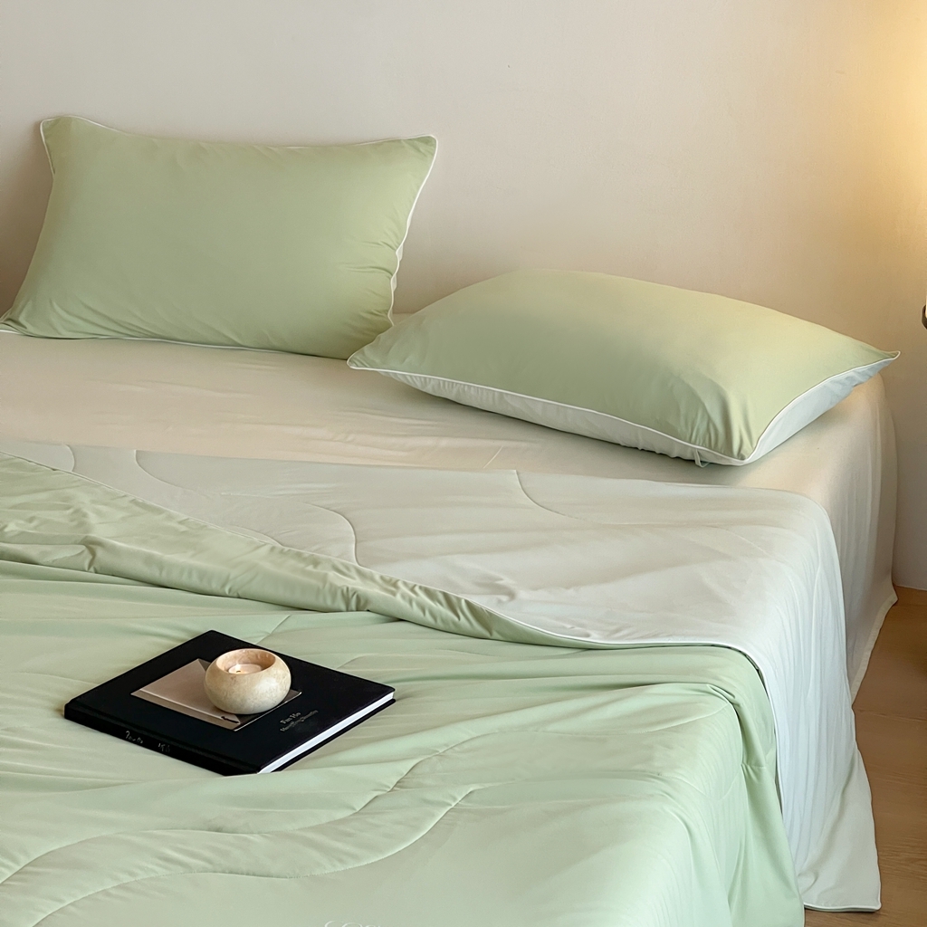 91家纺网 家纺一手货源 找家纺 伟邦枕芯 2025新款星球深睡POR2控温夏凉被空调被 椰林绿