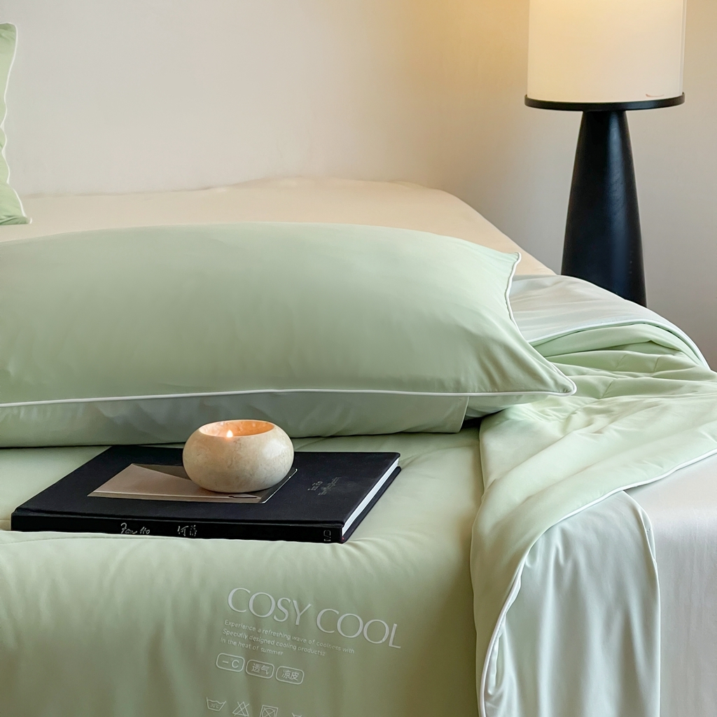 91家纺网 家纺一手货源 找家纺 伟邦枕芯 2025新款星球深睡POR2控温夏凉被空调被 椰林绿