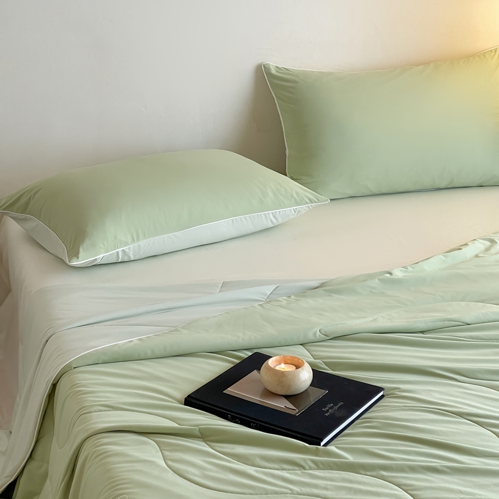 91家纺网 家纺一手货源 找家纺 伟邦枕芯 2025新款星球深睡POR2控温夏凉被空调被 椰林绿