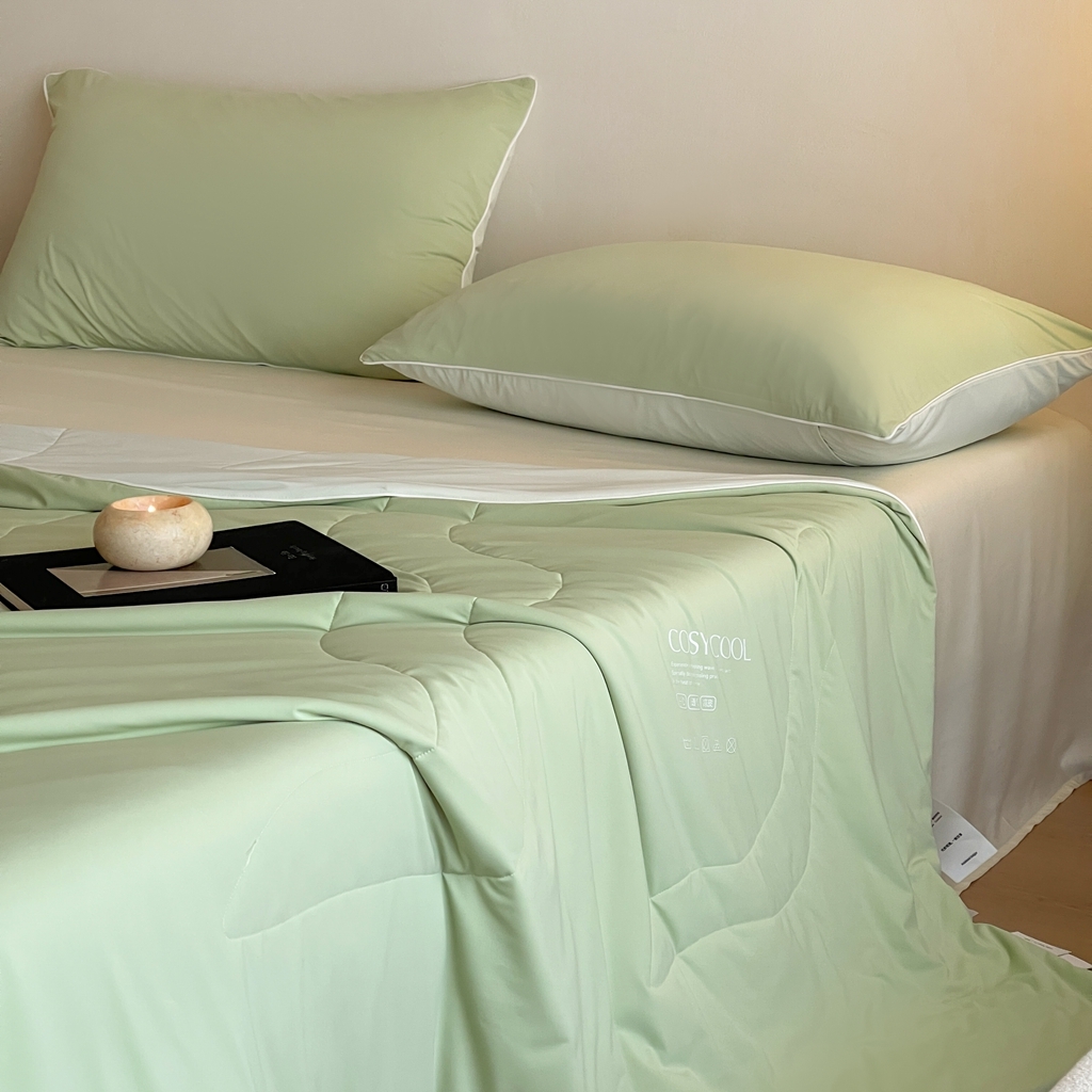 91家纺网 家纺一手货源 找家纺 伟邦枕芯 2025新款星球深睡POR2控温夏凉被空调被 椰林绿