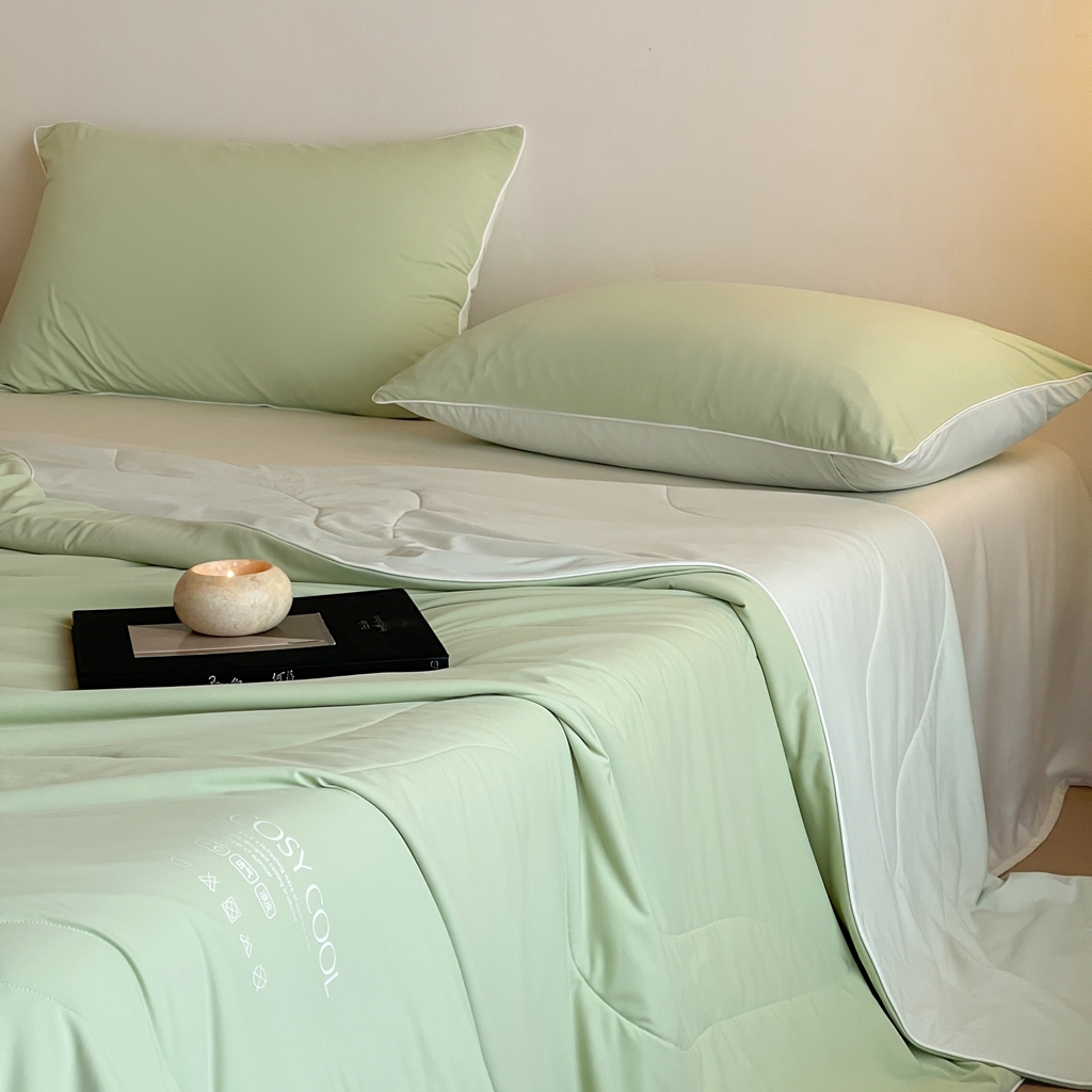 91家纺网 家纺一手货源 找家纺 伟邦枕芯 2025新款星球深睡POR2控温夏凉被空调被 椰林绿