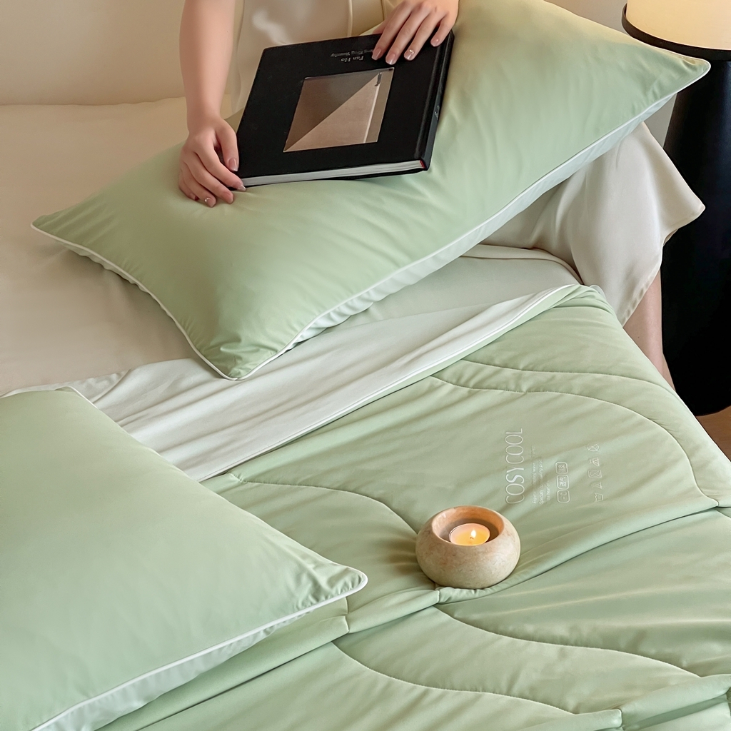 91家纺网 家纺一手货源 找家纺 伟邦枕芯 2025新款星球深睡POR2控温夏凉被空调被 椰林绿