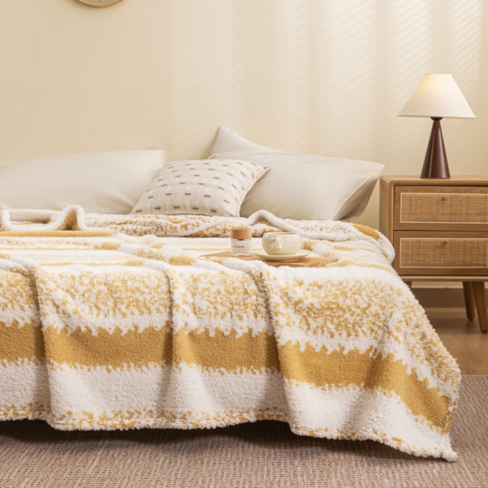 91家纺网 家纺一手货源 找家纺 潮邦 2025新款阳离子柔云毯毛毯-素影雅韵系列【可供跨境电商可压缩】 雅棕