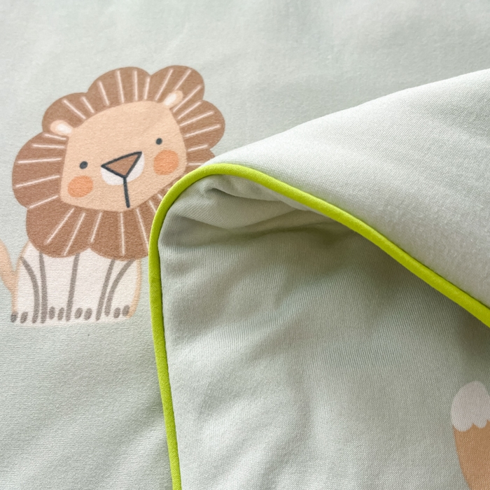 91家纺网 家纺一手货源 找家纺 龙图家纺 2025新款A类母婴针织棉夏被印花卡通凉感丝夏凉被空调被 动物王国