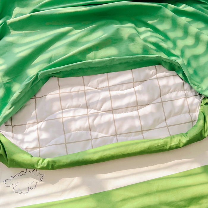 91家纺网 家纺一手货源 找家纺 梵赫 2025新款卡通全棉A类夹棉两用幼儿园儿童夏被被套 探索恐龙