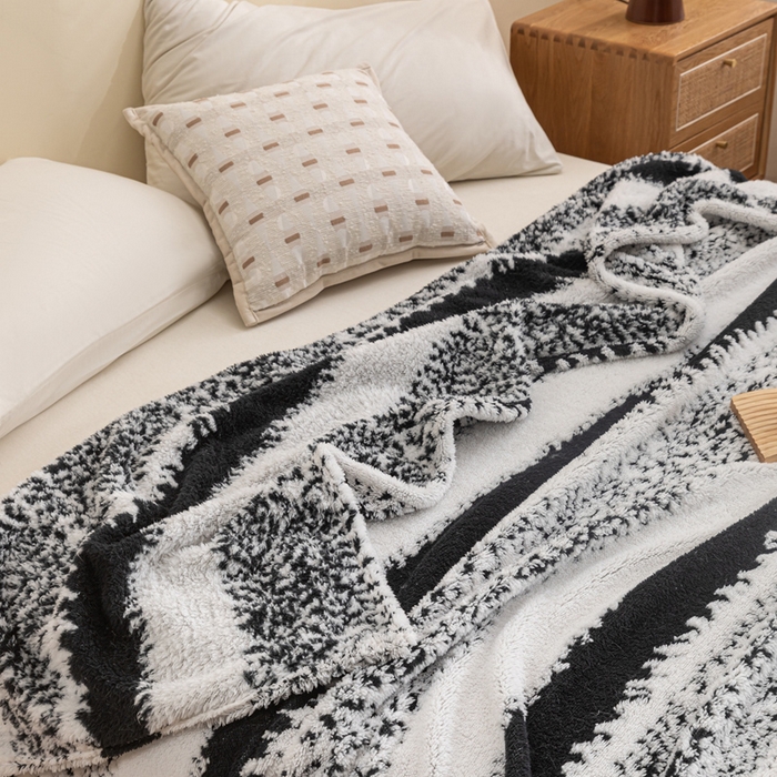 91家纺网 家纺一手货源 找家纺 潮邦 2025新款阳离子柔云毯毛毯-素影雅韵系列【可供跨境电商可压缩】 羽墨