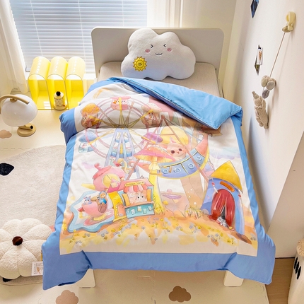 91家纺网 家纺一手货源 找家纺 （总）梵赫 2025新款卡通全棉A类夹棉两用幼儿园儿童夏被被套