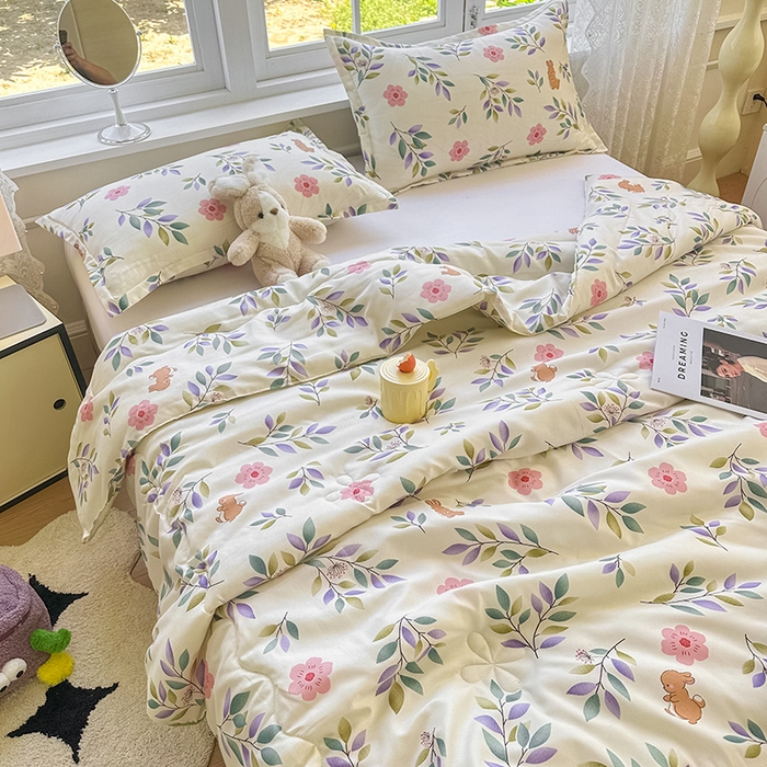 91家纺网 家纺一手货源 找家纺 友承家纺 2025新款A类母婴级大豆夏被夏凉被空调被 莫妮卡