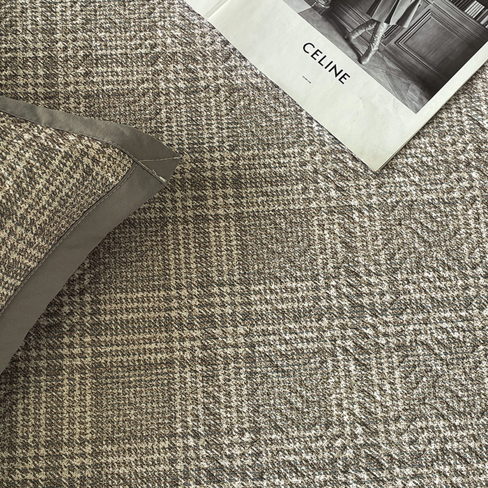 91家纺网 家纺一手货源 找家纺 大渔生活 2025新款磨毛夹棉床盖 养心格