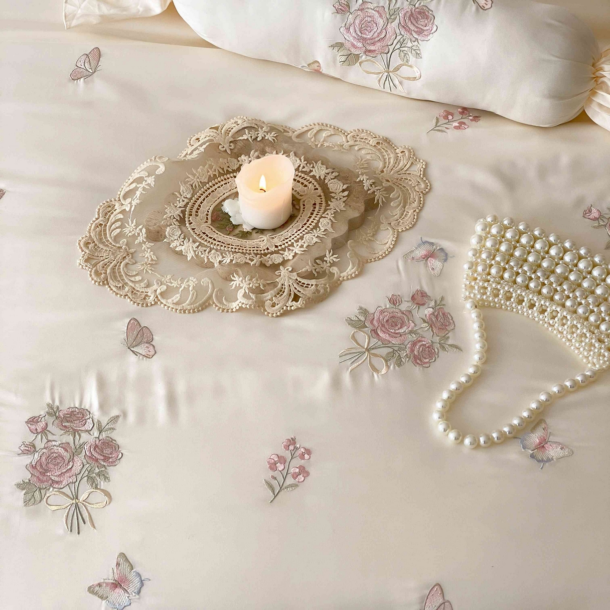 91家纺网 家纺一手货源 找家纺 MIU缪家居 2025新款100支超柔天丝棉四件套-花屿 花屿-白