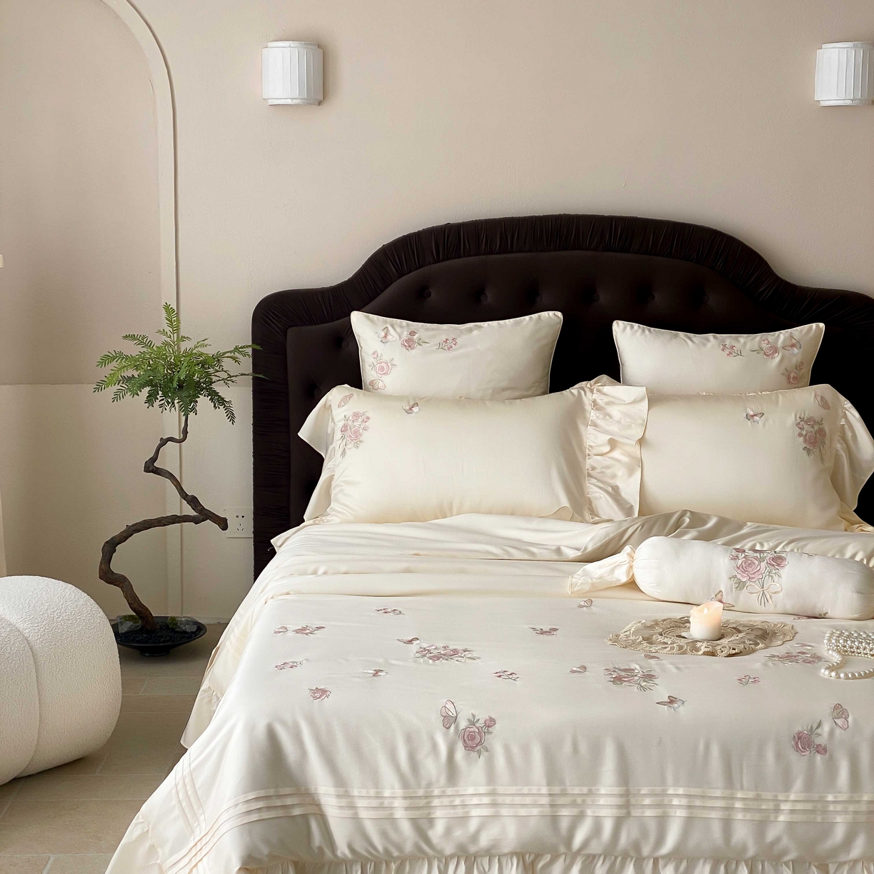 91家纺网 家纺一手货源 找家纺 （总）MIU缪家居 2025新款100支超柔天丝棉四件套-花屿