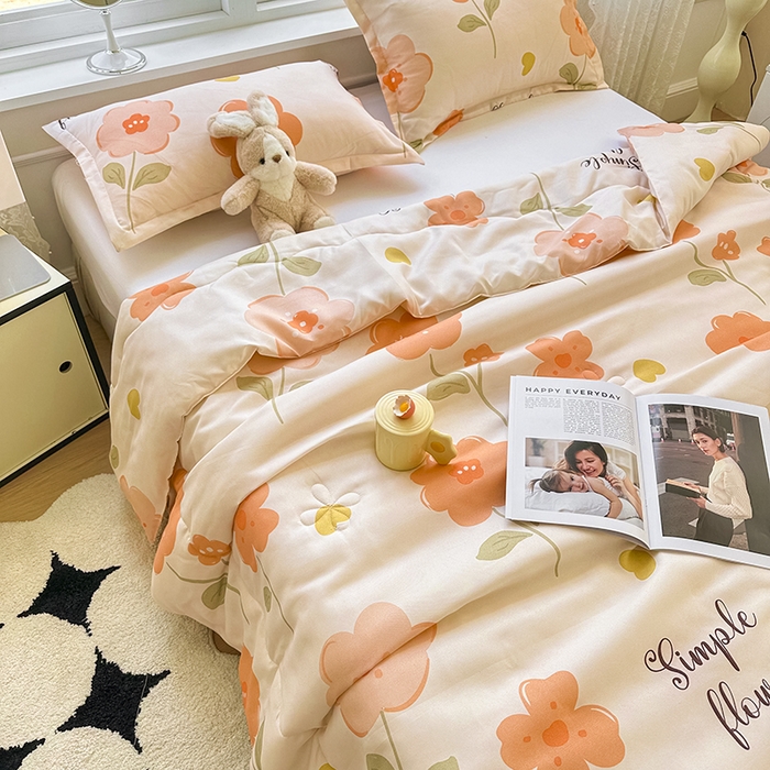 91家纺网 家纺一手货源 找家纺 友承家纺 2025新款A类母婴级大豆夏被夏凉被空调被 初夏桔粉