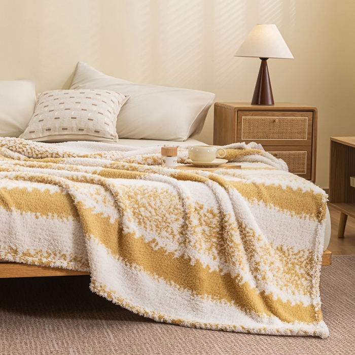 91家纺网 家纺一手货源 找家纺 潮邦 2025新款阳离子柔云毯毛毯-素影雅韵系列【可供跨境电商可压缩】 雅棕