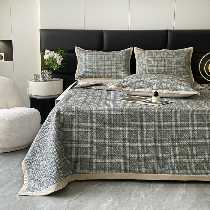 91家纺网 家纺一手货源 找家纺 大渔生活 2025新款磨毛夹棉床盖 子衿格