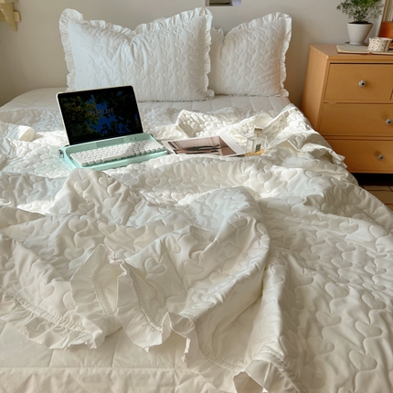 （总）六巷胡同 2025新款韩系INS博主风小爱心绗缝夏被床盖