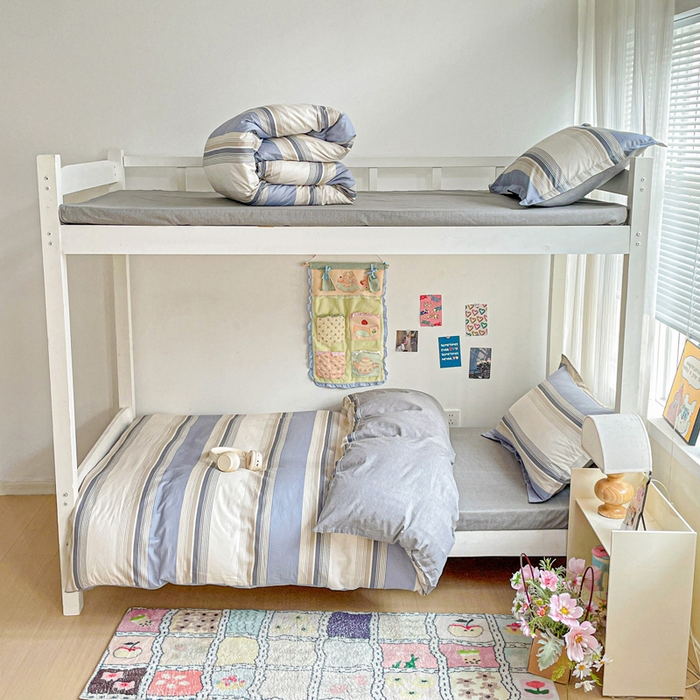 91家纺网 家纺一手货源 找家纺 卡普二店 2024新款爆款加厚卡通小清新全棉纯棉学生宿舍三件套床笠隔天可拿 乔南