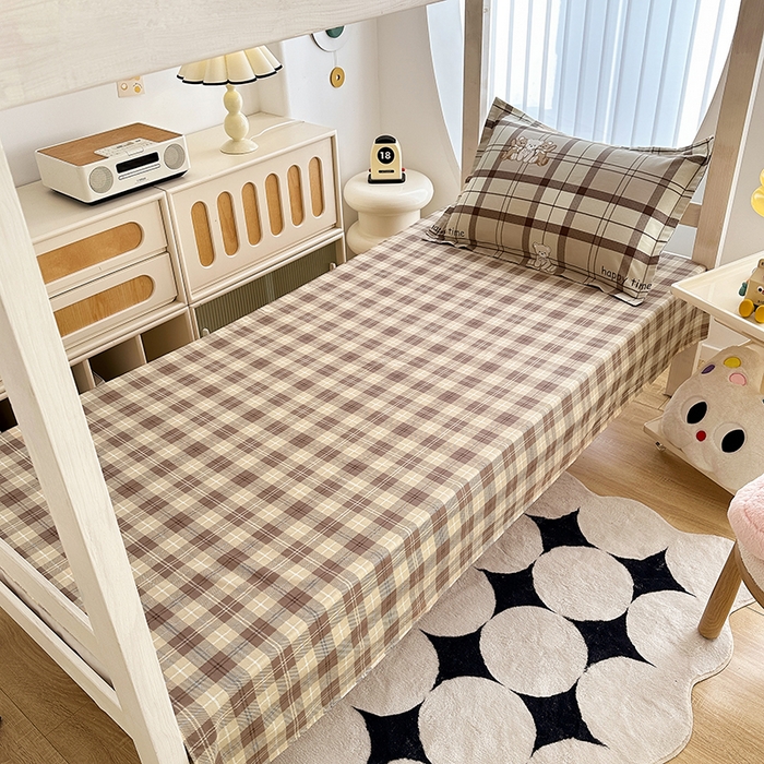 91家纺网 家纺一手货源 找家纺 卡普 2025新款爆款加厚卡通小清新全棉纯棉学生宿舍三件套床笠隔天可拿休闲小熊