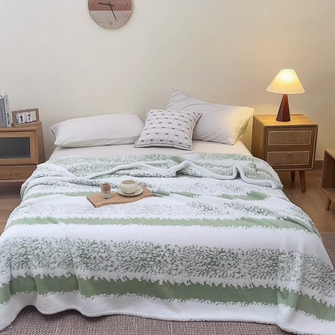 91家纺网 家纺一手货源 找家纺 （总）潮邦 2025新款阳离子柔云毯毛毯-素影雅韵系列【可供跨境电商可压缩】