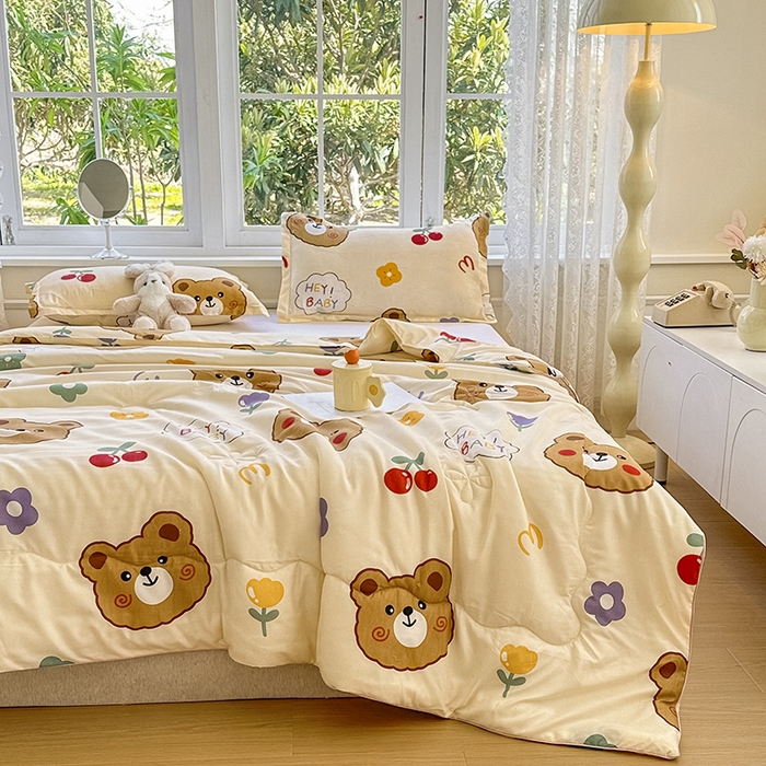 91家纺网 家纺一手货源 找家纺 友承家纺 2025新款A类母婴级大豆夏被夏凉被空调被 baby熊