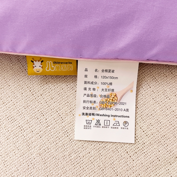 91家纺网 家纺一手货源 找家纺 梵赫 2025新款卡通全棉A类夹棉两用幼儿园儿童夏被被套 摩天轮-紫