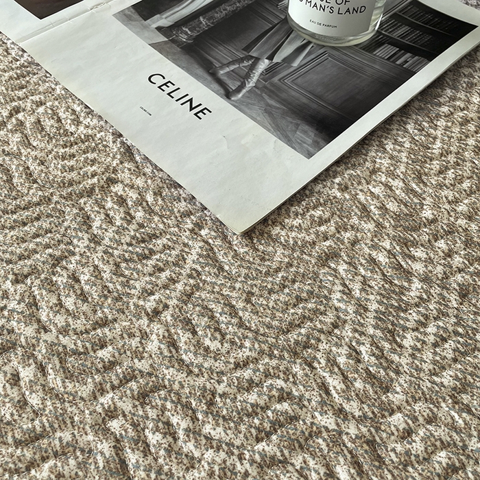 91家纺网 家纺一手货源 找家纺 大渔生活 2025新款磨毛夹棉床盖 养心格